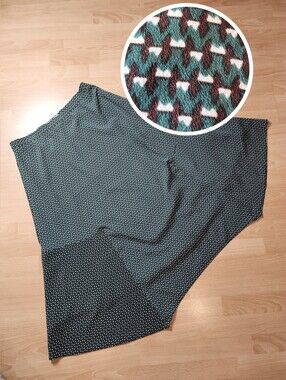 Mignon Doo Green Brown‎ White Midi Skirt Size Large Flowy Drapey Anthropologie